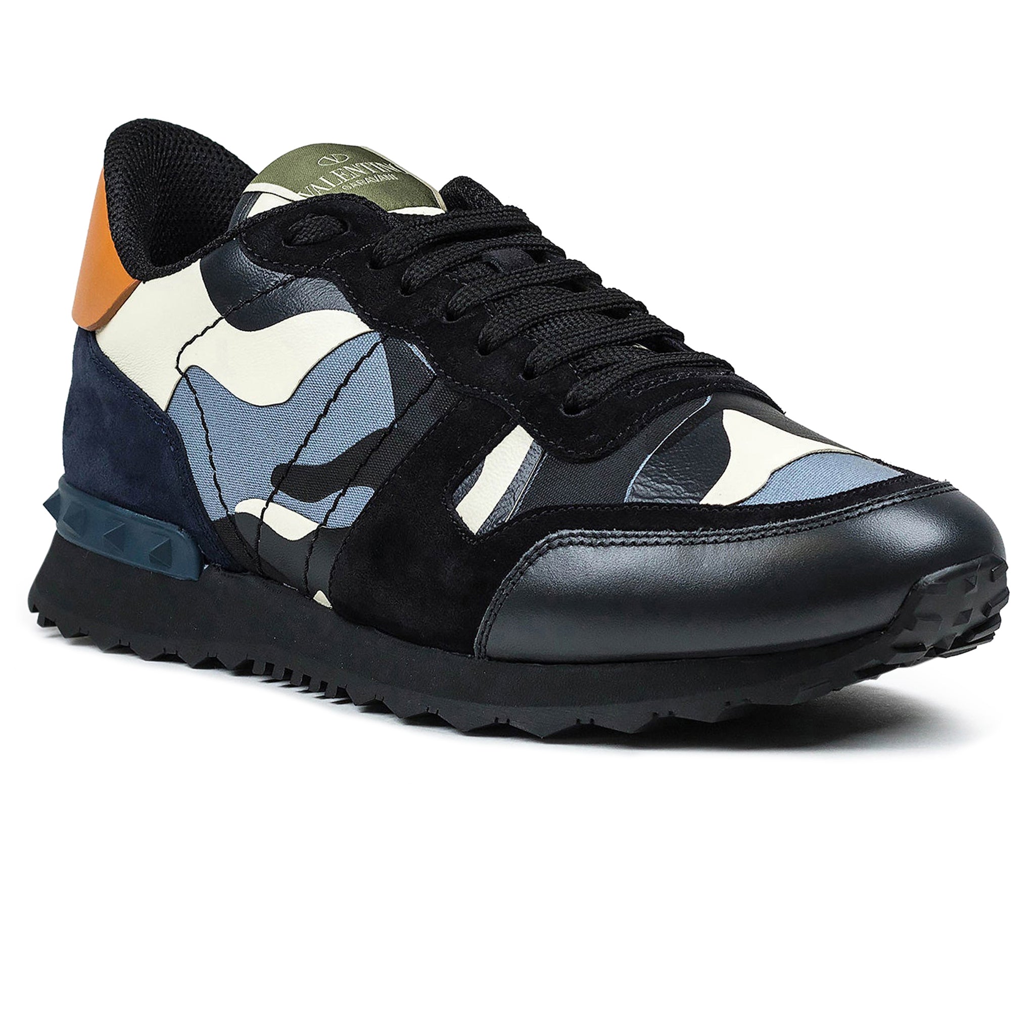 Image of Valentino Rockrunner Sneaker Black Blue Orange